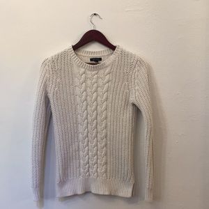 White Cable Knit Sweater